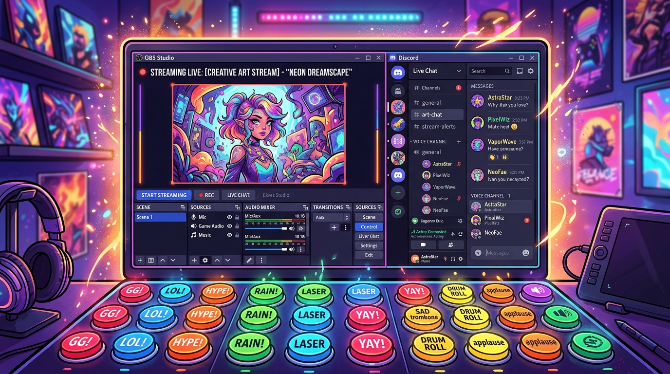 Using Sound Buttons Max Clips in Discord and OBS